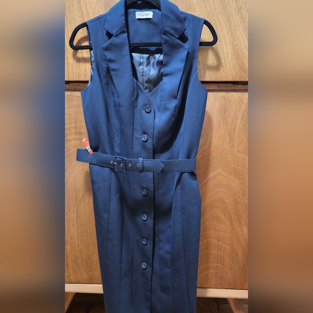 Calvin Klein Vintage Blue Dress with Belt